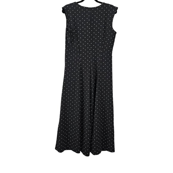 Danny And Nicole Sleeveless Wide Leg Polka Dot Black Jumpsuit - Picture 4 of 7